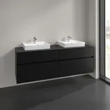 Villeroy & Boch Villeroy und Boch Collaro Waschtischunterschrank C02100VL 160x54,8x50cm, für 2 Waschtische, volcano black