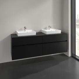 Villeroy & Boch Villeroy und Boch Collaro Waschtischunterschrank C02100VL 160x54,8x50cm, für 2 Waschtische, volcano black