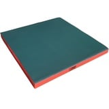 NiroSport Turnmatte Weichbodenmatte für Gymnastik & Yoga Sportmatte für Turnhallen Fitnessmatte aus abwaschbarem Kunstleder (100 x 100 cm, Grün/Rot)