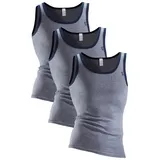 CLIPPER Exclusive Unterhemd, (3 St.), modische Optik: Jeans meliert, tolle Baumwoll-Qualität 5 blau Unterhemden, 303564-5