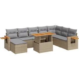 vidaXL Garten-Lounge-Set 9-tlg. beige