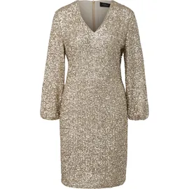 s.Oliver Pailletten-Kleid Midikleid Beige 40