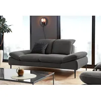 2,5-Sitzer W.SCHILLIG "enjoy&MORE", grau (anthrazit r66), B:232cm H:87cm T:110cm, Chenille-Flachgewebe R66 (85% Polyester, 15% Nylon);Longlife Xtra-Leder Z59: Glattleder mit modischer Prägung. Hautstärke 0, 9 - 1, 1 mm;Stoff S37 (100% Polyester), Sofas, Sitztiefenverstellung, Füße schwarz pulverbeschichtet, Breite 232 cm