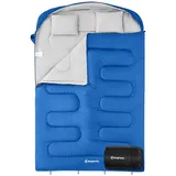 KingCamp Deckenschlafsack Fallon Double 2 Personen Doppel Schlafsack Lang -14°C Deep Sky Blue