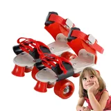 Rollschuhe für Kinder,Quad-Rollschuhe |Verstellbare Quad-Rollschuhe zum Skaten | Erholung im Freien, verschleißfestes zweireihiges Design, Keine Notwendigkeit, Schuhe auszuziehen, für Teenager, Kinde