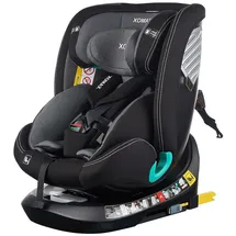 XOMAX G409 IOT Kindersitz drehbar 360°, ISOFIX I mitwachsend I 0-36 kg, 0-12 Jahre, Gruppe 0+/1/2/3, 5-Punkt-Gurt, 3-Punkt-Gurt I Bezug waschbar I ECE R129 I Black-Darkgrey
