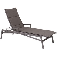 Sonnenliege Brasil Cushion mit Alu-Armlehne - 08 - grau metallic D12 - darktaupe