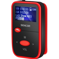 Sencor Spieler MP3 SFP 4408RD (8 GB), MP3 Player + Portable Audiogeräte, Rot, Schwarz