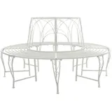 vidaXL Baumbank Ø 160 x 89 cm Antik Weiß
