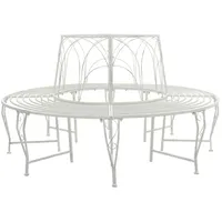 vidaXL Baumbank Ø 160 x 89 cm Antik Weiß