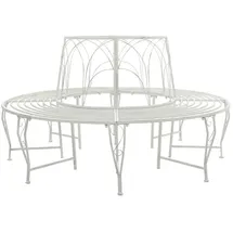 vidaXL Baumbank Ø 160 x 89 cm Antik Weiß