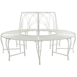 vidaXL Baumbank Ø 160 x 89 cm Antik Weiß