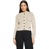 Betty Barclay Strickjacke mit aufgesetzten Taschen Grau Beige 42