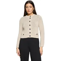 Betty Barclay Strickjacke mit aufgesetzten Taschen Grau Beige 42