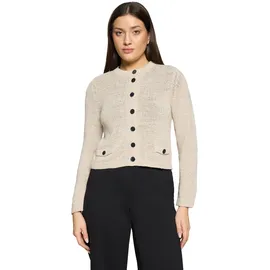 Betty Barclay Strickjacke mit aufgesetzten Taschen Grau Beige 42