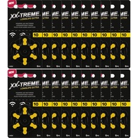 XX-Treme Longlife Extra Hörgerätebatterien Typ 10-120 Stück Hörgeräte Batterien konzipiert für höchste Leistung - Pack mit 20 Blistern à 6 Hörgerätebatterien – PR70 Farbcode gelb 1,45 Volt