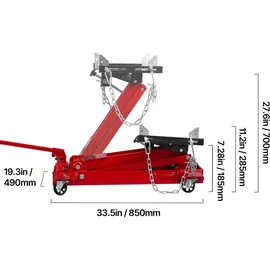 Vevor Rangierwagenheber Stahl 18,5–70 cm rot