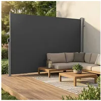 Songmics Seitenmarkise 180 x 400 cm grau Eisen