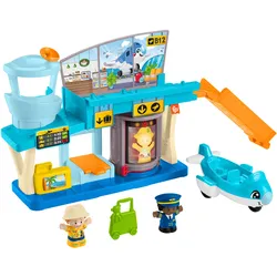 Fisher-Price Little People Spielset Alltagsabenteuer auf dem Flughafen, Flugzeug und 3 Spielteile