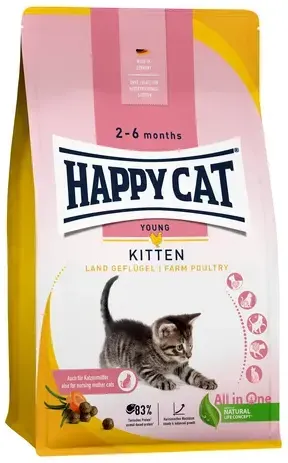 Happy Cat Katzentrockenfutter Young Kitten Land Geflügel