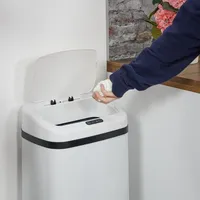 Großer Küchenabfalleimer aus Stahl mit automatischem Sensor