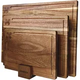 Relaxdays Schneidebrett Set 3-tlg. Akazienholz 40 x 30 cm Braun