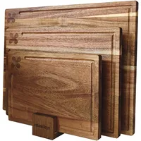 Relaxdays Schneidebrett Set 3-tlg. Akazienholz 40 x 30 cm Braun
