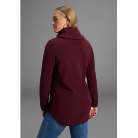 KangaROOS Fleecepullover KANGAROOS, Damen, Gr. 52/54, lila (aubergine), Fleece, Obermaterial: 100% Polyester, unifarben, lässig geschnitten hüftbedeckend, Sweatshirts Fleecepullover, hochschließender Kragen mit regulierbarer Weite, große Größen