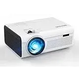 Mini Bluetooth Beamer Heimkino Projektor, BIGASUO LED Video Handy Beamer HD Smartphone Projector mit 200'' Display, USB, HDMI, SD, AV, VGA, Audio (Schwarz)