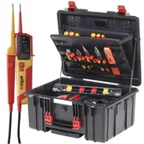 Wiha Werkzeugkoffer XL 2 Trolley electric 60-tlg. I Werkzeugtrolley für Elektriker I Werkzeugkasten mit Elektriker Werkzeug + Spannungs- und Durchgangsprüfer I Spannungsprüfer zweipolig