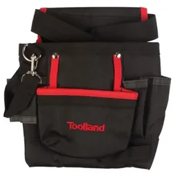 Toolland Werkzeug-Gürteltasche, Nylon, 7 Fächer, Hammerschlaufe, Schwarz/Rot