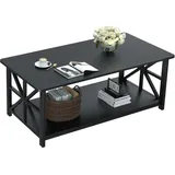 luxuskollektion Couchtisch mit Stauraum 100 cm Industriestil Schwarz