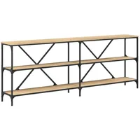 VidaXL Konsolentisch Sonoma-Eiche 200x30x75 cm Holzwerkstoff und Eisen