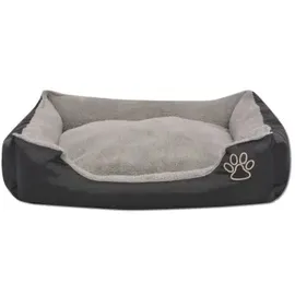 vidaXL Hundekorb mit gepolstertem Kissen M 48 x 48 cm schwarz