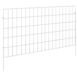 vidaXL Zaun-Set 95 x 50 cm Silber/Stahl