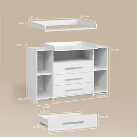 livinity® Wickelkommode Torino Weiß