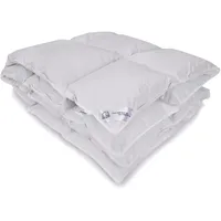 LuPu Daunendecke aus Gänsedaunen 135 x 200 cm - Bettdecke 90/10 Gänsedaunen & Gänsefedern - Ganzjahresdecke - 100% Naturprodukt - Maschinenwaschbar - Atmungsaktiv - 800 g - Weiß
