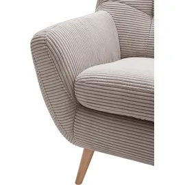 exxpo - sofa fashion 3-Sitzer EXXPO - SOFA FASHION "Scandi, bequem, aufwendige Rückenpolsterung für mehr Sitzkomfort", braun (cappuccino), B:187cm H:92cm T:92cm, Sofas, aktuelle Farben in hochwertigen Bezugsqualitäten, Holzfuß