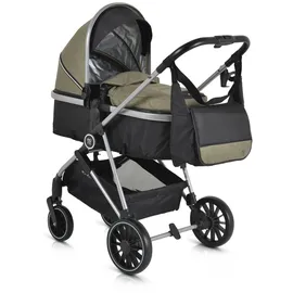 Moni Kombikinderwagen 2 in 1 Kali 22 kg umbaubar, Korb, Getränkehalter, Tasche grün