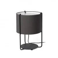FARO drum, tischlampe aus schwarzem metall mit schwarzem schirm,