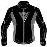 Dainese Veloce D-Dry Jacket, Motorradjacke Ganzjährig Wasserdicht mit Abnehmbarer Thermoschicht, Damen, Schwarz/Charcoal-Gray/Weiß, 50