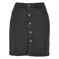 URBAN CLASSICS Organic Stretch Button Denim Jeansrock Black Washed 32