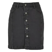 URBAN CLASSICS Organic Stretch Button Denim Jeansrock Black Washed 32
