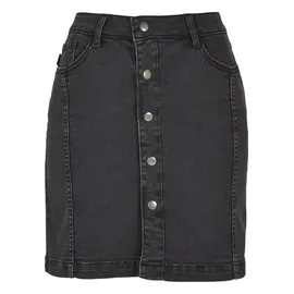 URBAN CLASSICS Organic Stretch Button Denim Jeansrock Black Washed 32