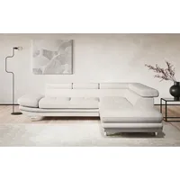 Cotta Eckcouch Kunstleder L-Form 2-Sitzer Weiß