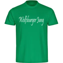 multifanshop Herren T-Shirt - Wolfsburg - Wolfsburger Jung - Druck weiß - Männer