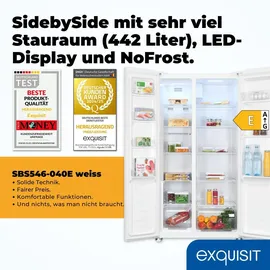 Exquisit SBS546-040E Side-by-Side (442 l, 1770 mm hoch, Weiß)