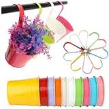 luxuskollektion Blumenampel Blumentöpfe zum Aufhängen Metall Bunt 10er Set