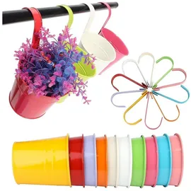 luxuskollektion Blumenampel Blumentöpfe zum Aufhängen Metall Bunt 10er Set