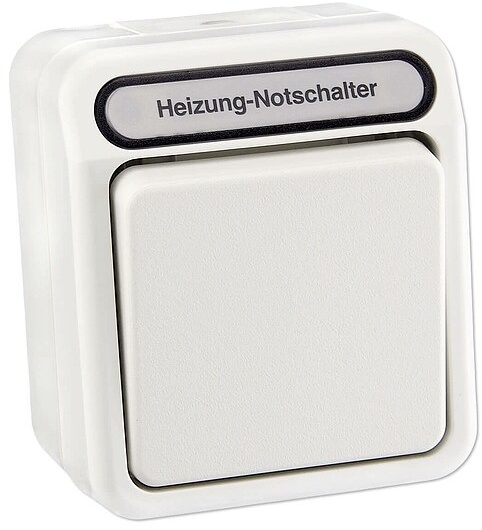 Merten Heizung-Notschalter Aufputz - Aus/Wechsel - 1-polig - mit Kontrolllampe - IP 44 - polarweiß - MEG3448-8019